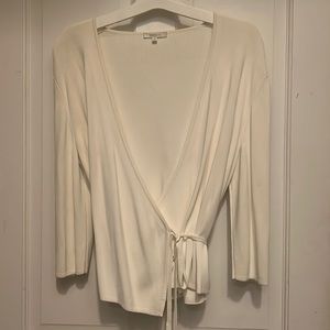 Max Mara winter white wrap top size M 36” chest